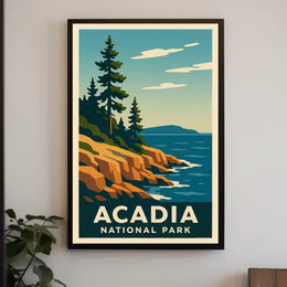 Acadia National Park Scenic Vintage Nature Lovers Poster