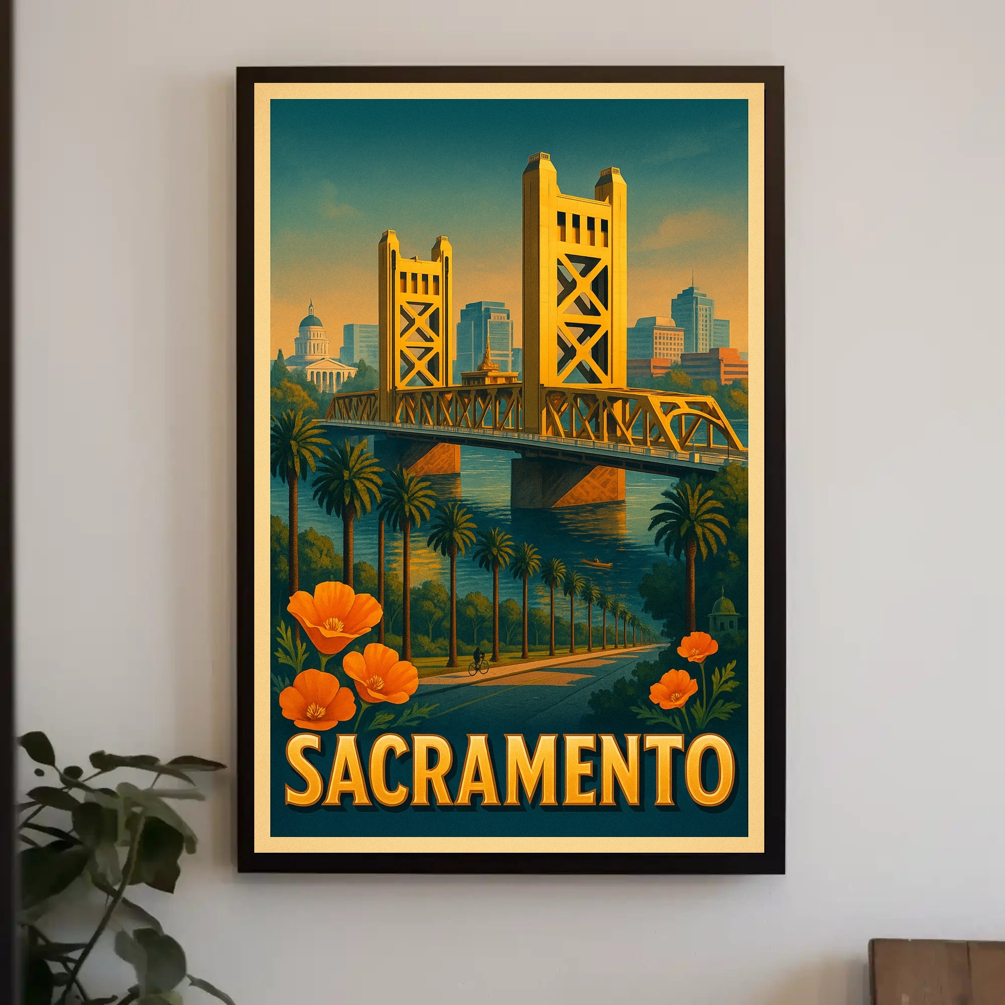Sacramento Skyline Poster Modern City Wall Art