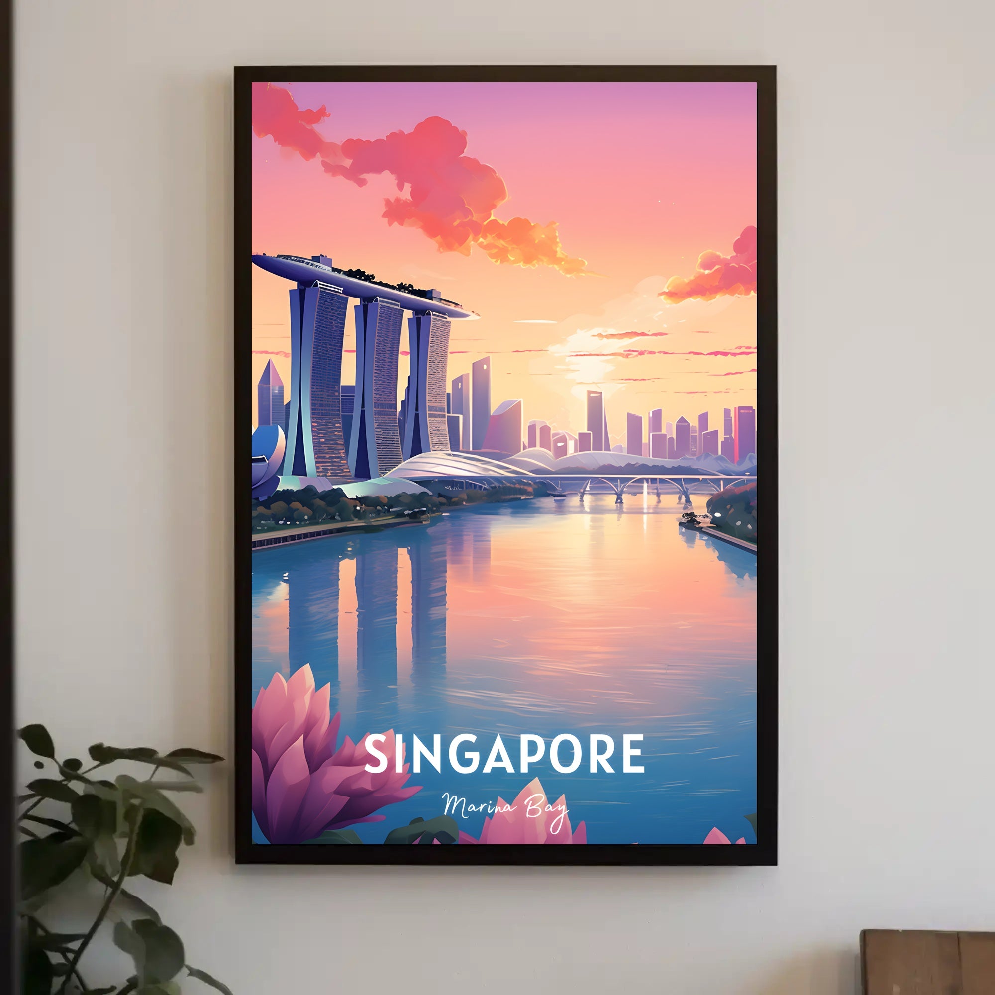 Singapore Sunrise Over Marina Bay Sands Urban or Cityscape Poster