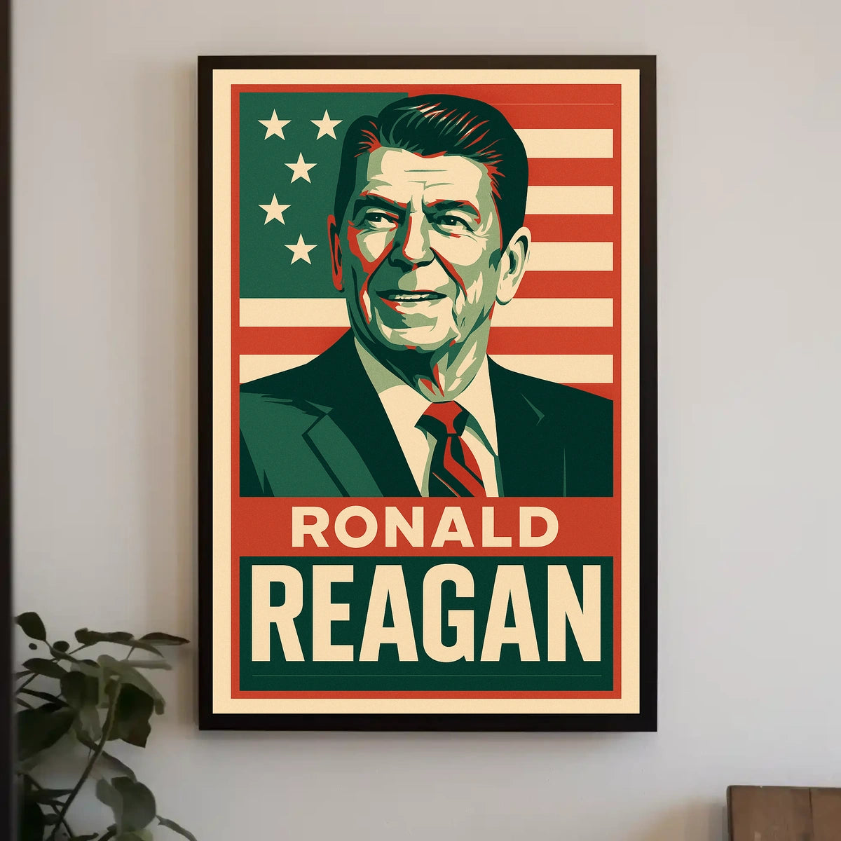Ronald Reagan Retro Portrait American Nostalgia Poster