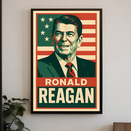 Ronald Reagan Retro Portrait American Nostalgia Poster