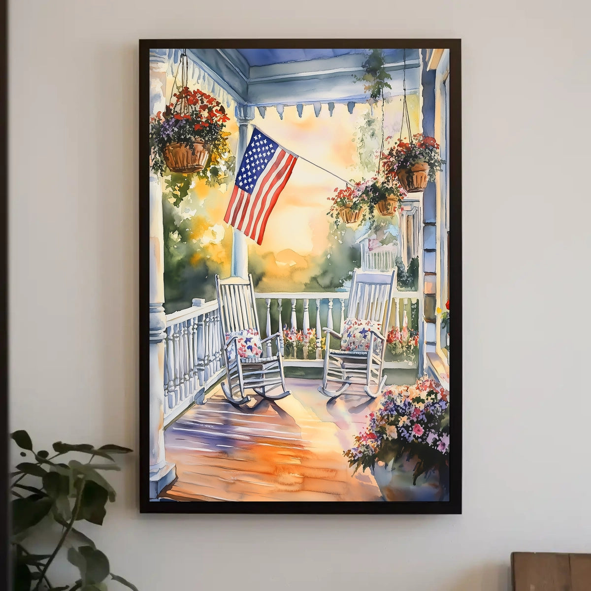 old fashioned front porch Poster