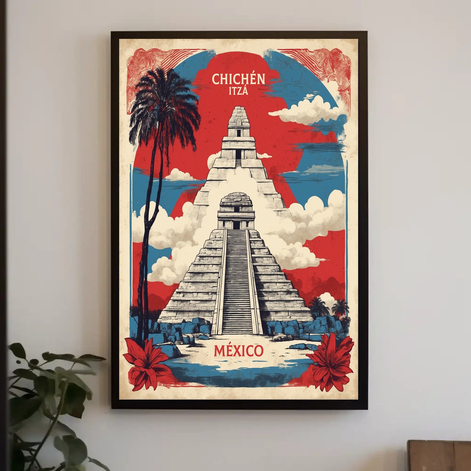 Chichén Itzá Adventure Vintage Travel Poster