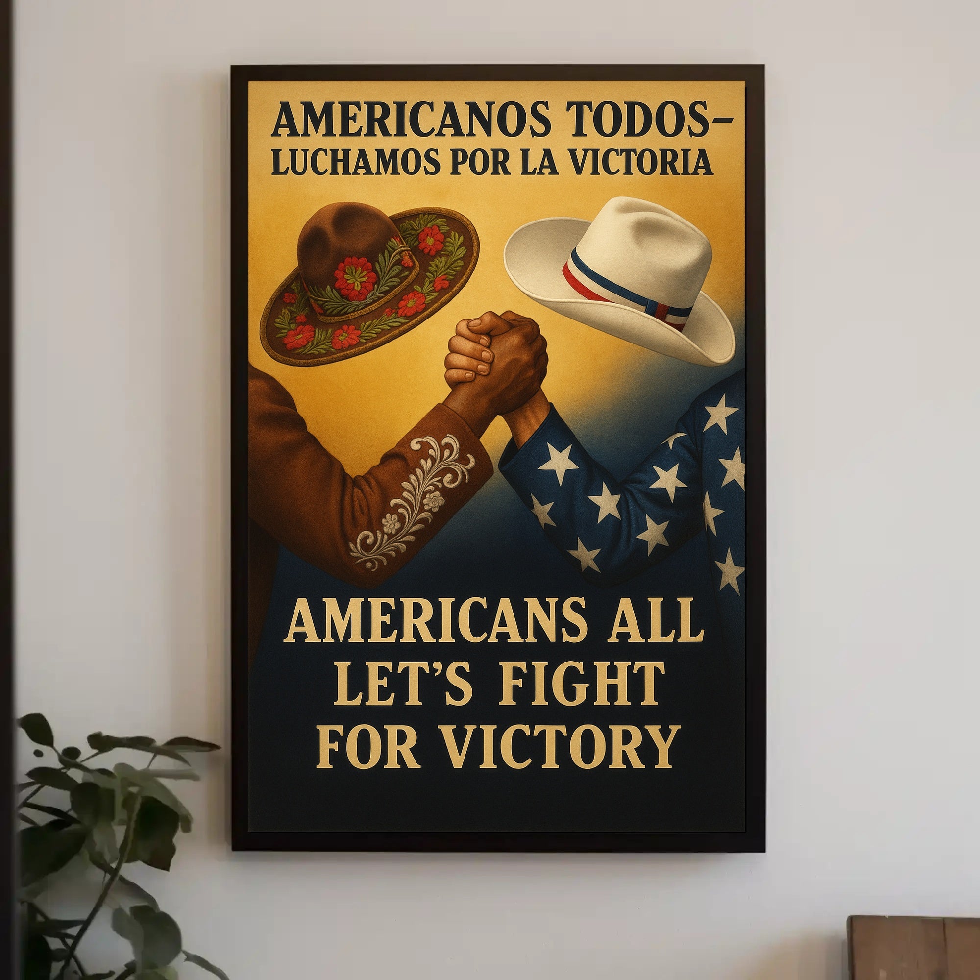 United We Stand Vintage WWII Propaganda Poster