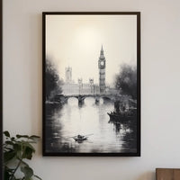 Big Ben and Thames London Travel Poster