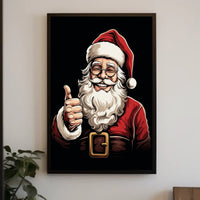 Santa Claus Cheerful Red Traditional Christmas Artwork Poster