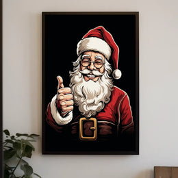 Santa Claus Cheerful Red Traditional Christmas Artwork Poster