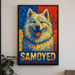 Vibrant Samoyed Portrait Poster