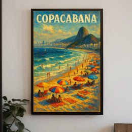 Copacabana Beach Vibes Poster Brazilian Beach Wall Art