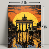 Sunset At The Brandenburg Gate Poster