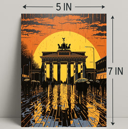 Sunset At The Brandenburg Gate Poster