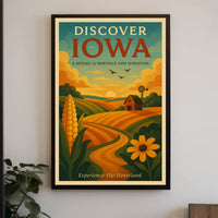Discover Iowa A Mosaic of Heritage and Horizons Poster
