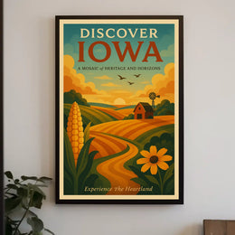 Discover Iowa A Mosaic of Heritage and Horizons Poster