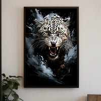 Leopard Roar: Bold Wildlife Art Poster Print