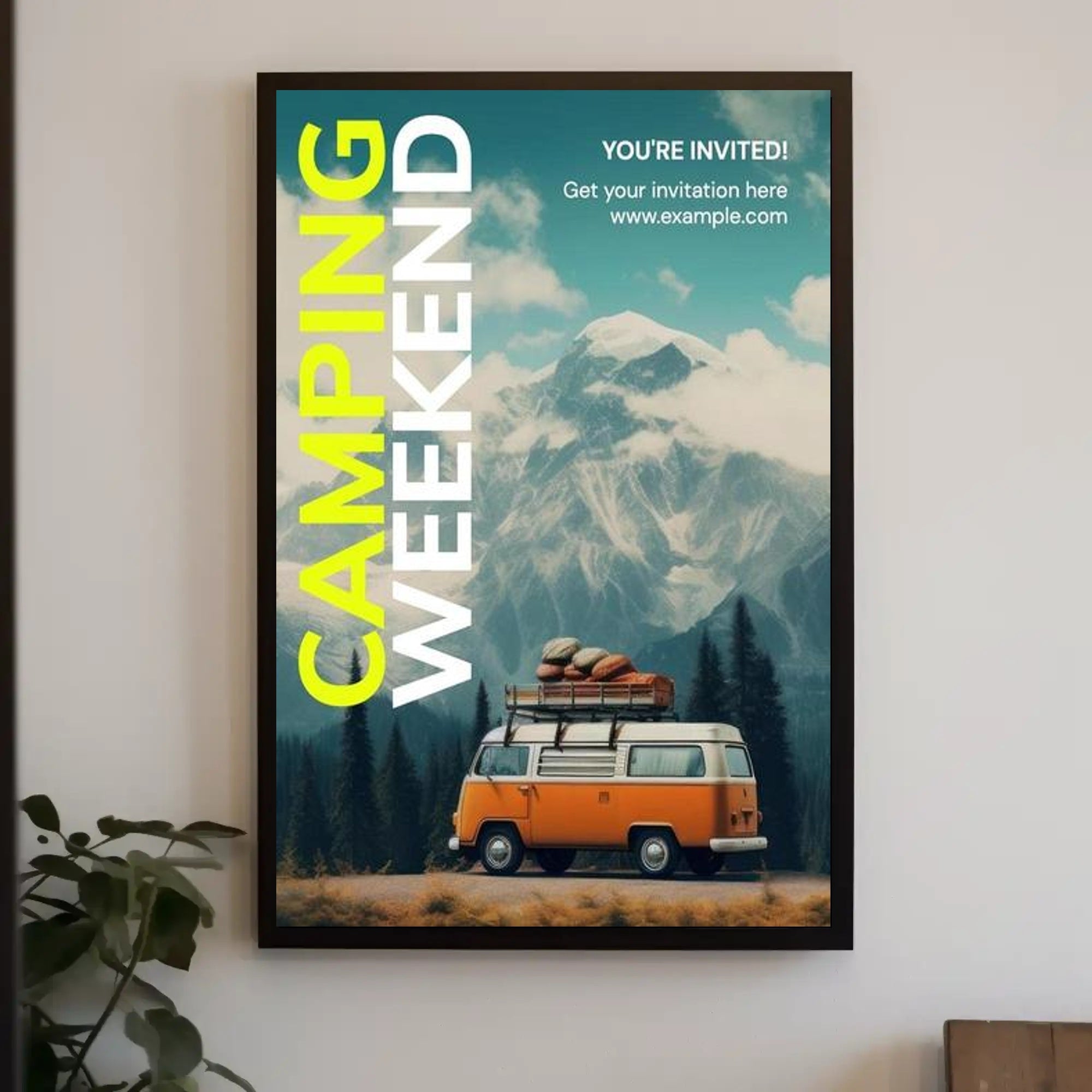 Camping Weekend Invitation Poster PosterGoat