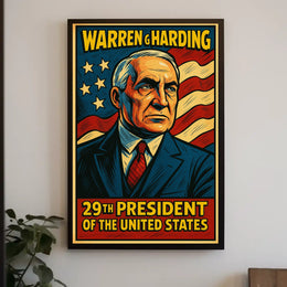 Warren G Harding 29th President Poster History Wall Art