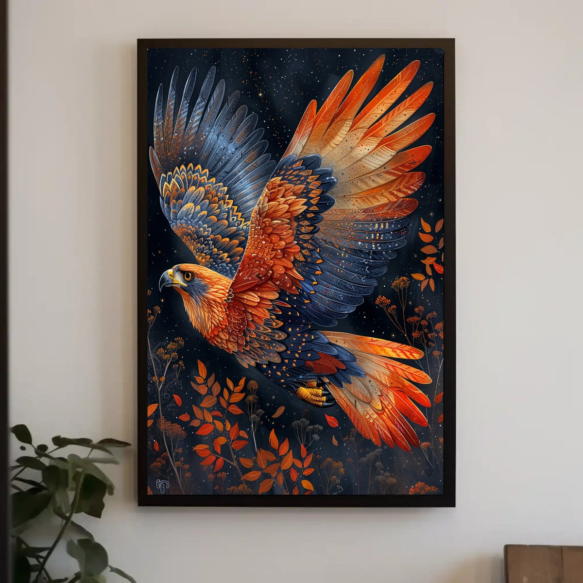 Majestic Cosmic Bird Art Poster: Nature's Freedom
