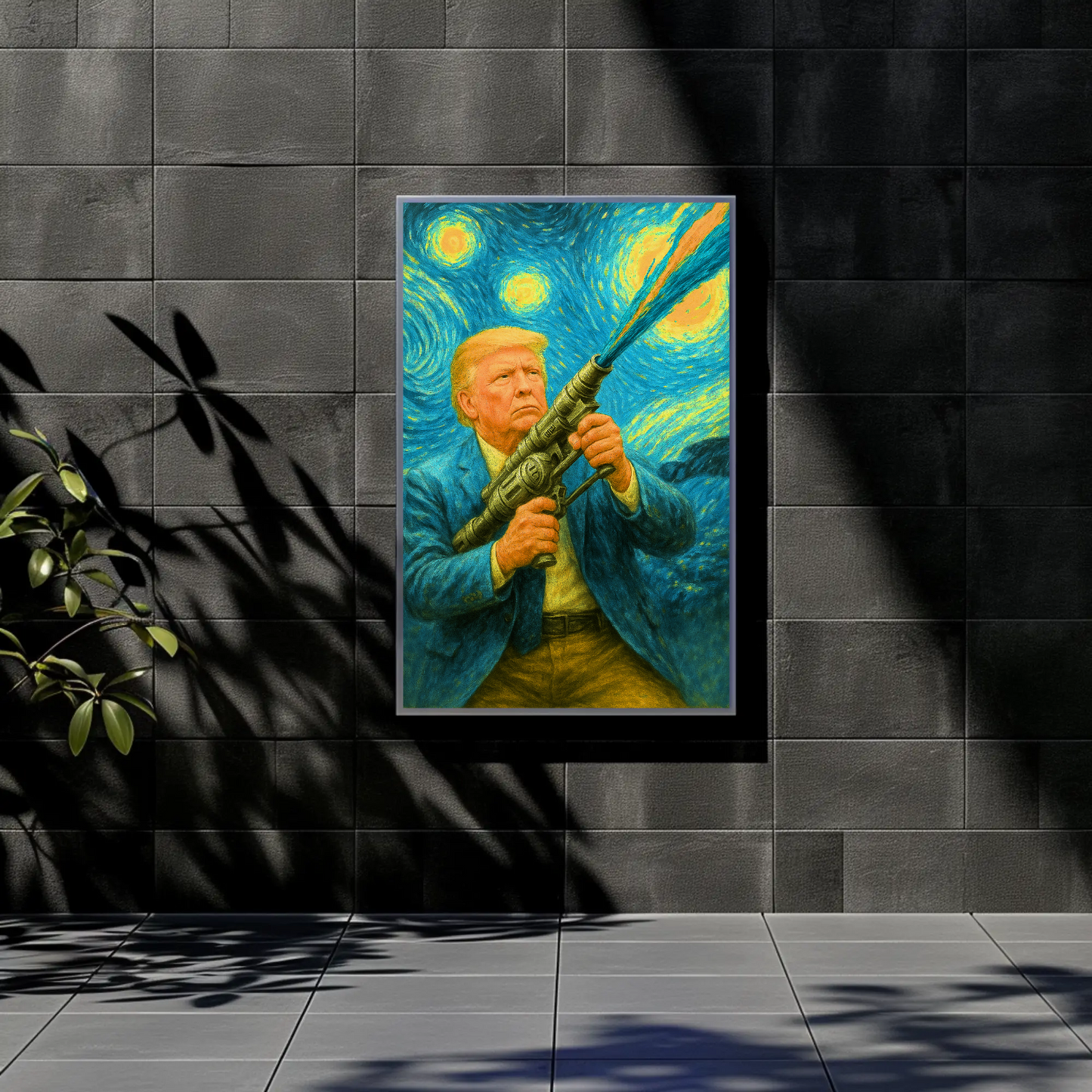 Trump Van Gough Starry Night Vintage Poster