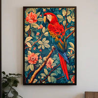 Vibrant Parrot Illustration in Tropical Animal Poster