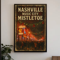 Nashville Music City Mistletoe Poster