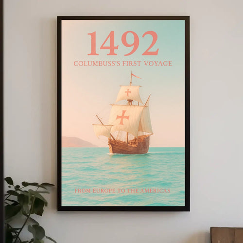 1492 Columbuss First Voyage Poster