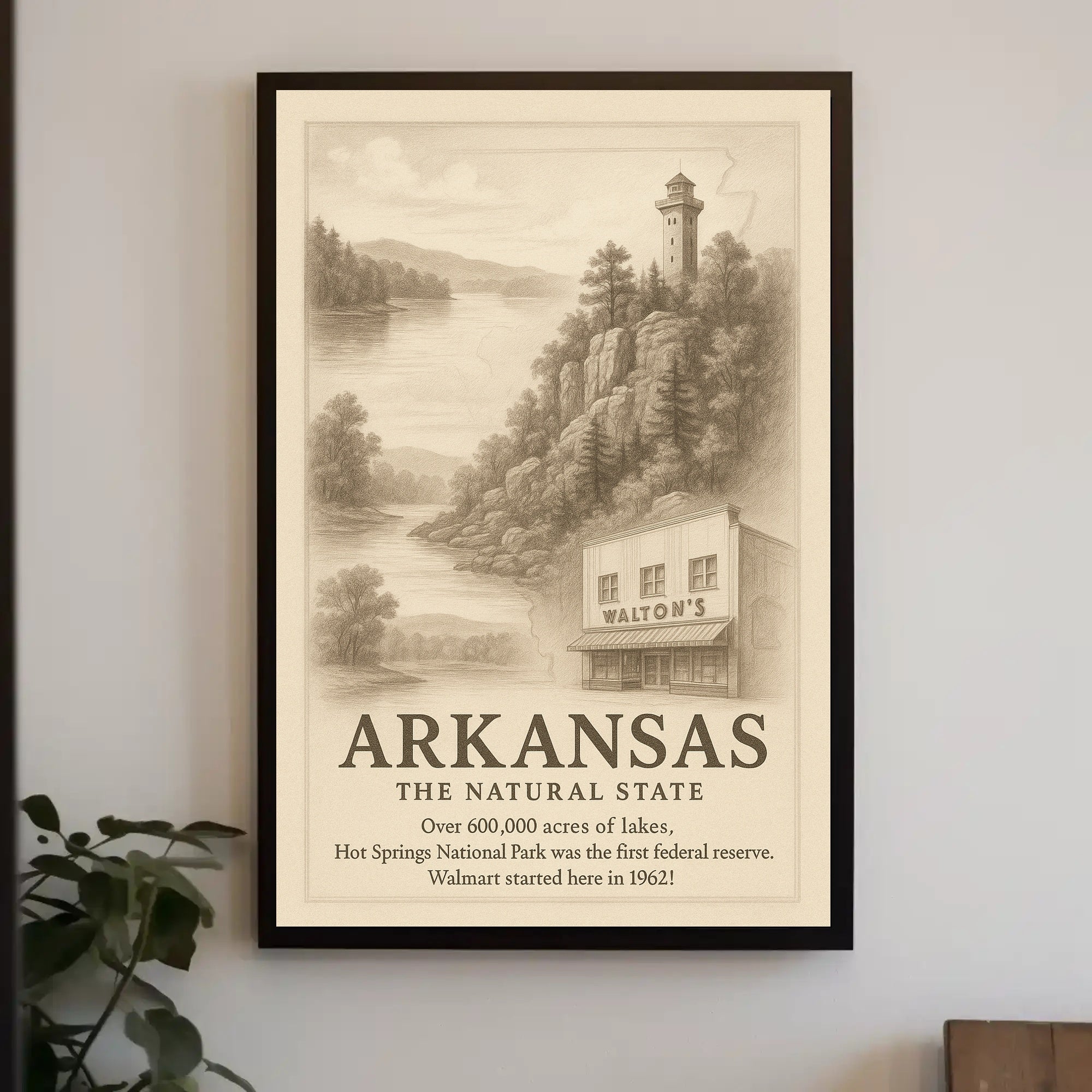 Arkansas Heritage Vintage Landscape National Park Poster