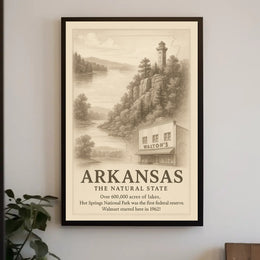 Arkansas Heritage Vintage Landscape National Park Poster