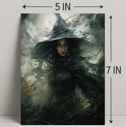 Enigmatic Witch In The Shadows Poster