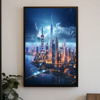 Futuristic Skyline At Twilight Poster