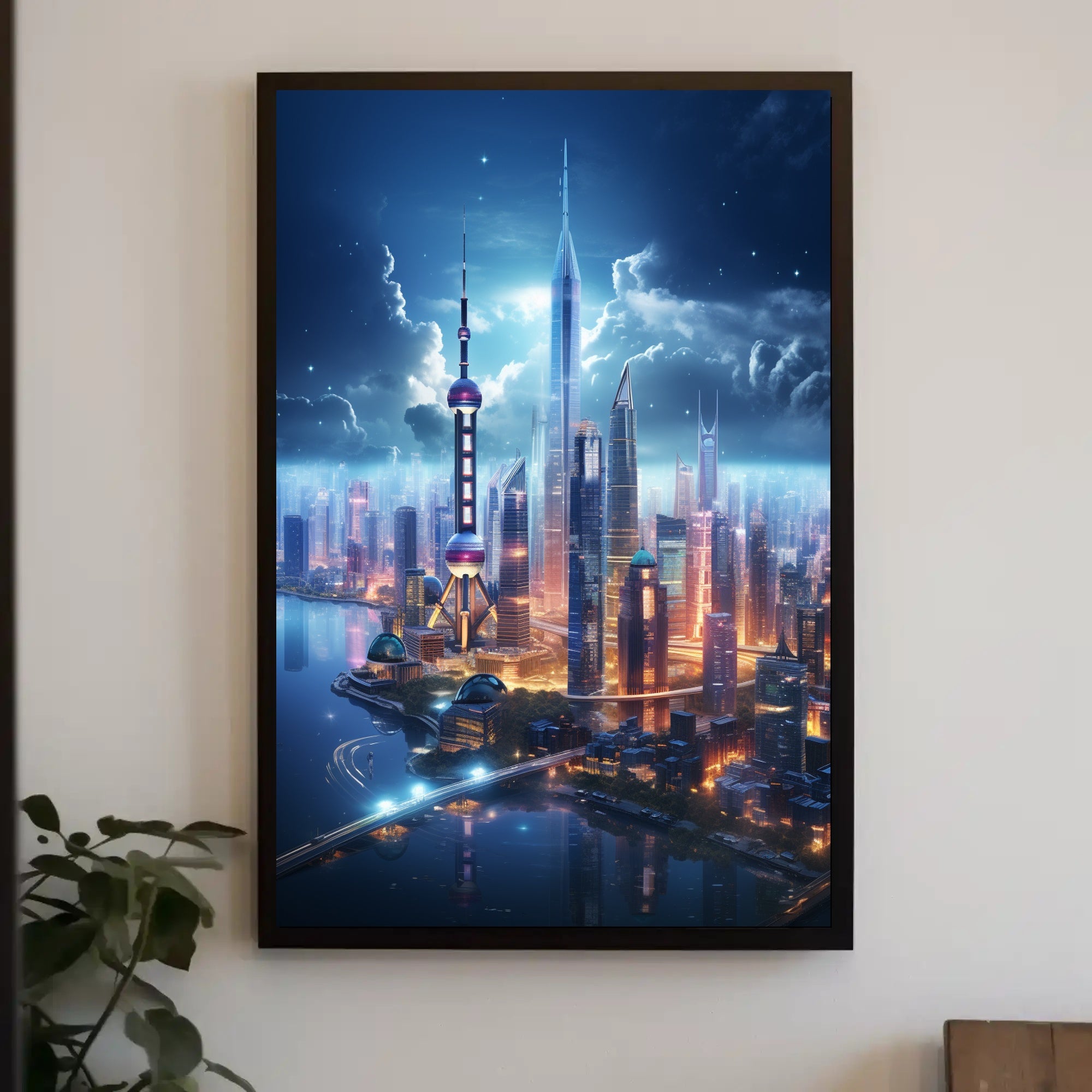 Futuristic Skyline At Twilight Poster