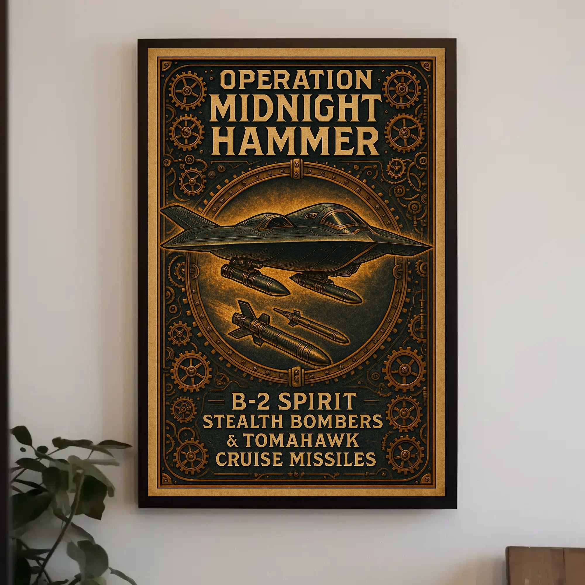 B-2 Spirit and Tomahawk Steampunk Military Recruitment Poster PosterGoat