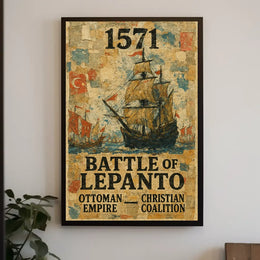 Battle of Lepanto Historical Naval Conflict Art Poster