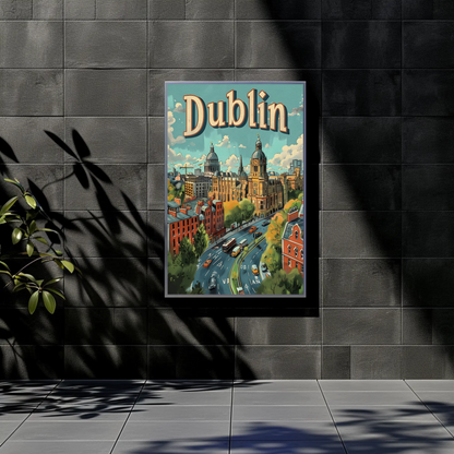 Vintage Poster - Dublin Skyline View