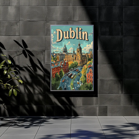 Vintage Poster - Dublin Skyline View