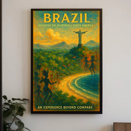 Brazilian Vibrance: Christ the Redeemer Travel Poster