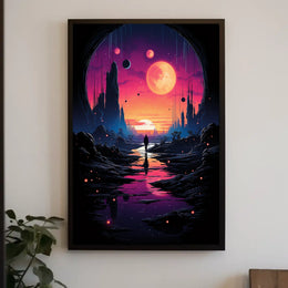 Celestial Fantasy Realm Surreal Art Poster