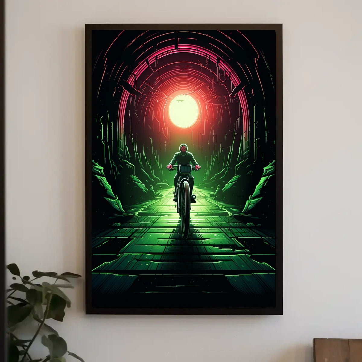 Journey Through the Neon Tunnel Poster
