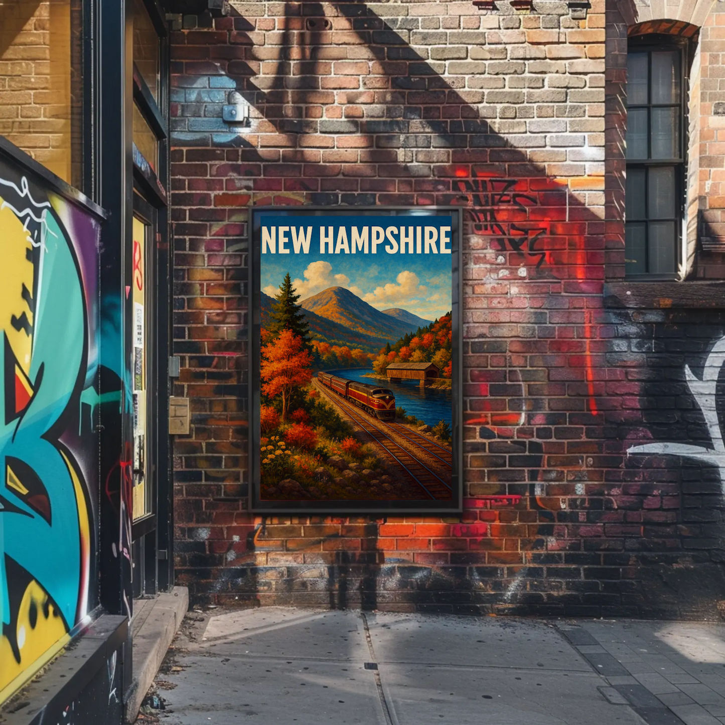 New Hampshire Mountain Train Autumn Scenic Railway Travel Poster Travel Poster