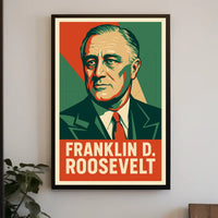Franklin Roosevelt Portrait Art Deco Patriot Poster