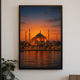 Sunset Over The Hagia Sophia Poster