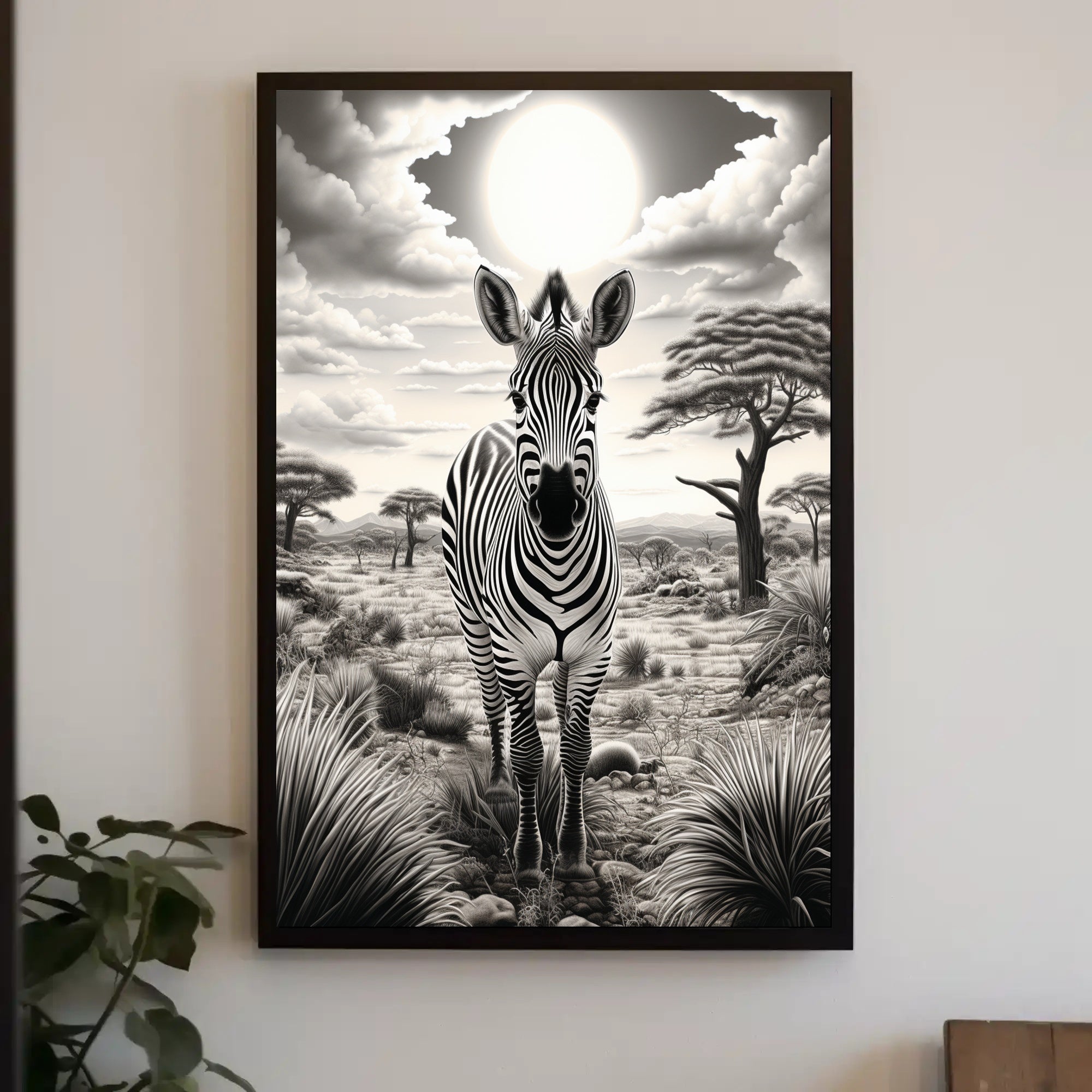 Zebra In The Savannah Poster