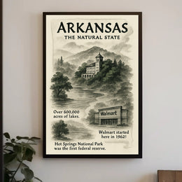 Arkansas The Natural State Vintage Travel Poster