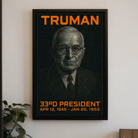 Harry S. Truman 33rd President of the United States Techno Schematic Poster