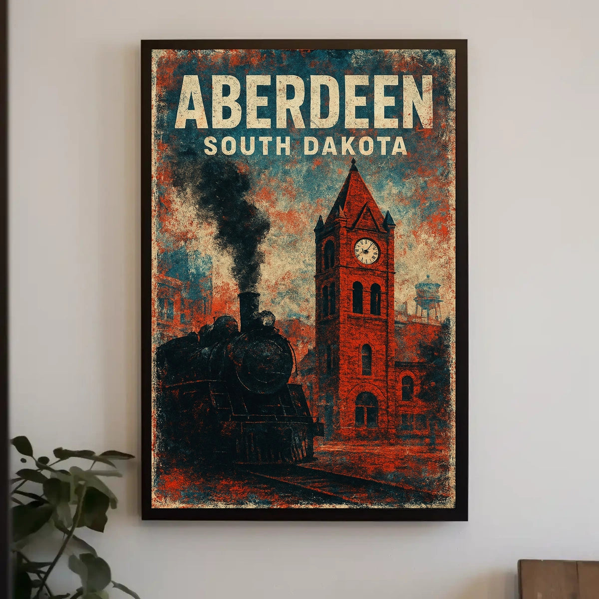 Aberdeen Vintage Travel Retro 80s Wanderlust Poster