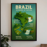 Brazil's Natural Wonders Illustrated Infographic Poster
