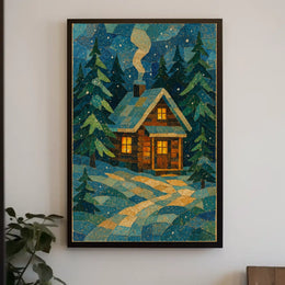 Cozy Winter Cabin Poster