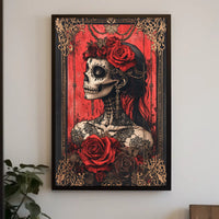 Day of the Dead Skull Woman Cultural Poster