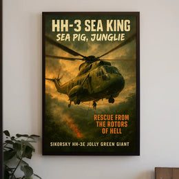 HH-3 Sea King Rescue Vintage Military Recruitment Poster