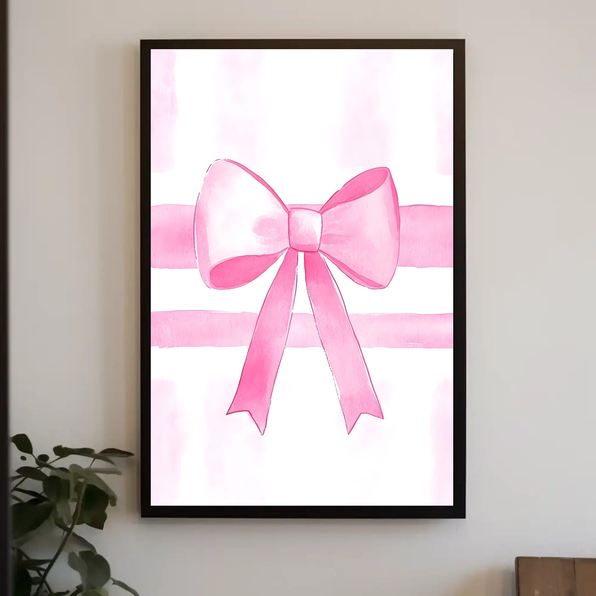 Pink Ribbon Elegance Minimalist Wall Art Poster