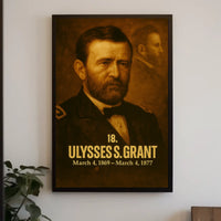 Ulysses S Grant Poster Vintage Analog Film Aesthetic Presidential Portrait Wall Art Historical Print